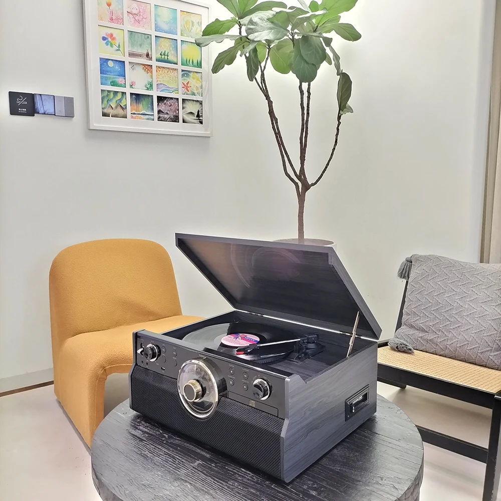 Винтажные Stéréo Professionnelle Rétro Avec Lecteur De Musique CD, USB, En cuidadoreur Cassette, радио,haut-parleurs