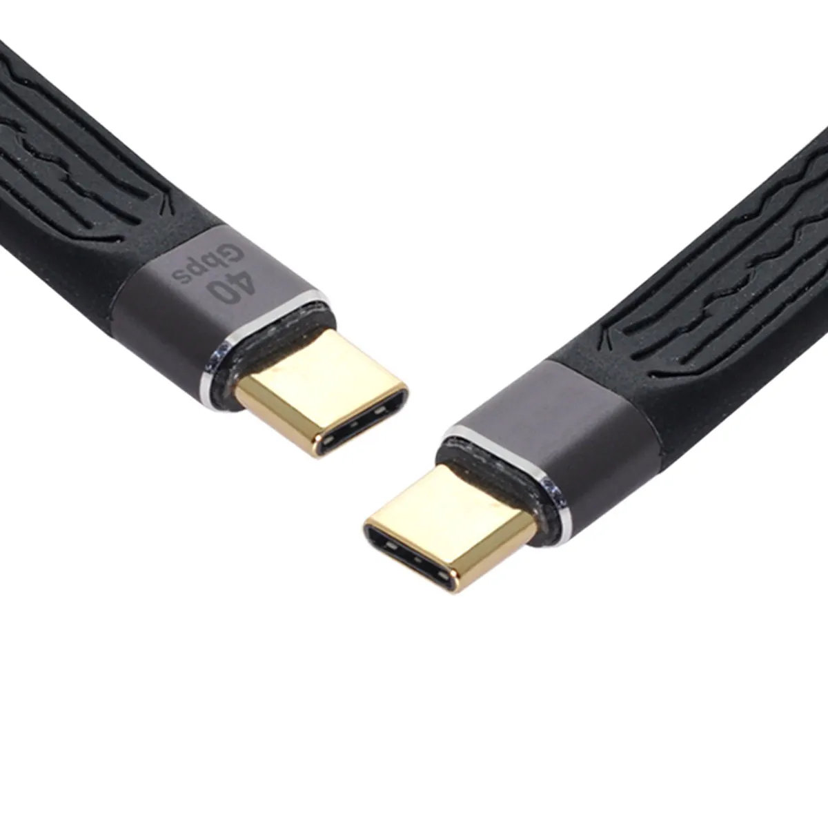 Плоский тонкий кабель для передачи данных Cablecc для ноутбука и телефона 13 см, USB 4, 40 Гбит/с, штырь-штырь, 100 Вт, 8K, Type-C
