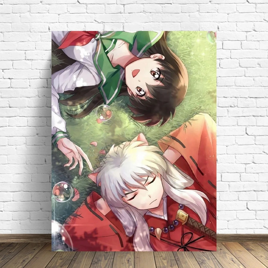 Фото Inuyasha 5D DIY Алмазная Картина Полный Круглый Комплект Сверл Классическая Манга Вышивка Крестиком Домашний Декор Подарок Мо... №2