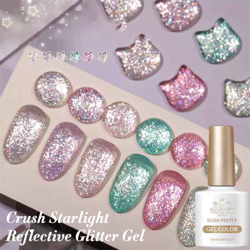 BORN PRETTY 10 мл Светоотражающий гель-лак для ногтей Starlight Sparking Glitter Soak Off УФ-лак для дизайна ногтей Маникюр Decoartion