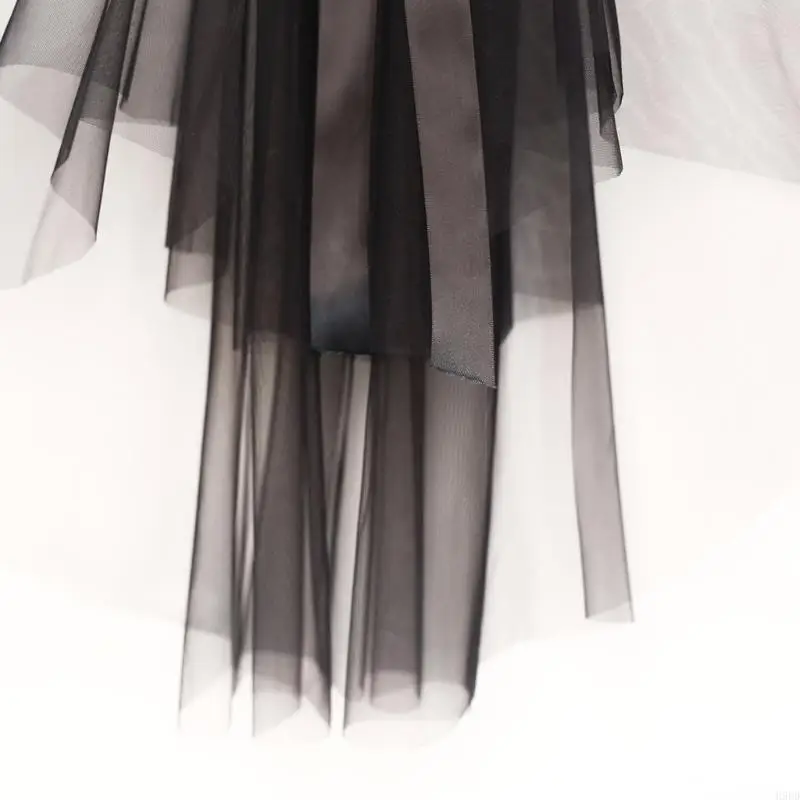 Фото H9ED Short Tule Wedding Veil Двойная слоя белая черная бежевая свадебная завеса для косплея №3