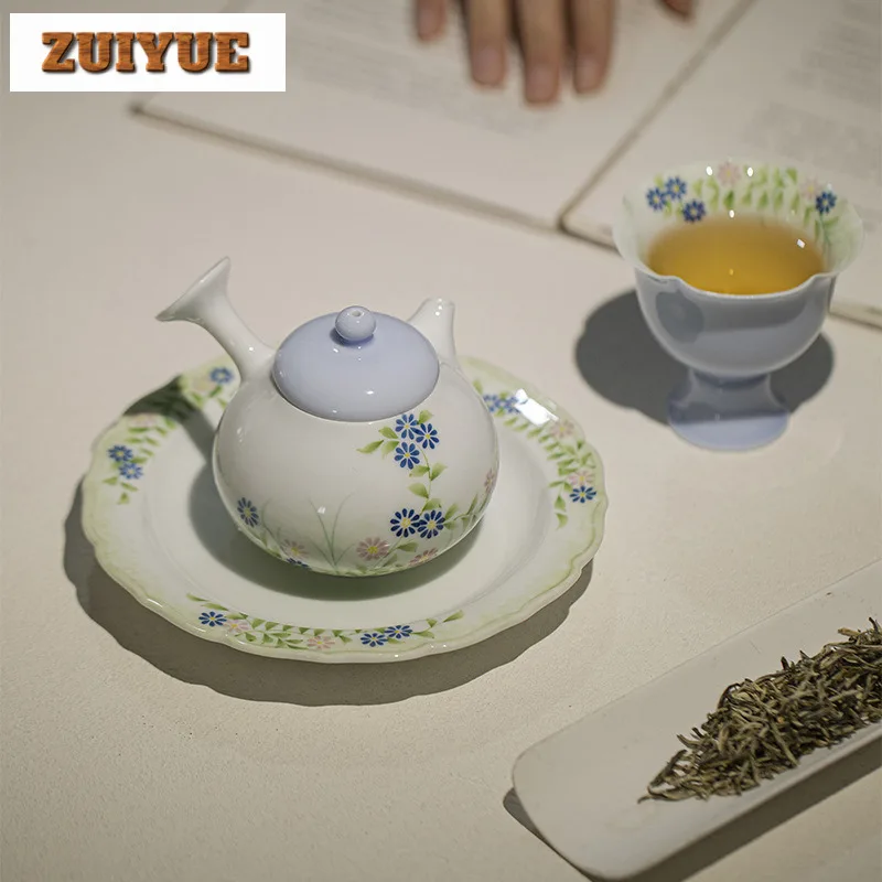 Фото Ручной рисунок дикой хризантемы, держатель для подшипника, поднос для кофейной чашки, сухой пузырьковый столик, поднос для чая, подставки для набора чая, аксессуары для рукоделия №3
