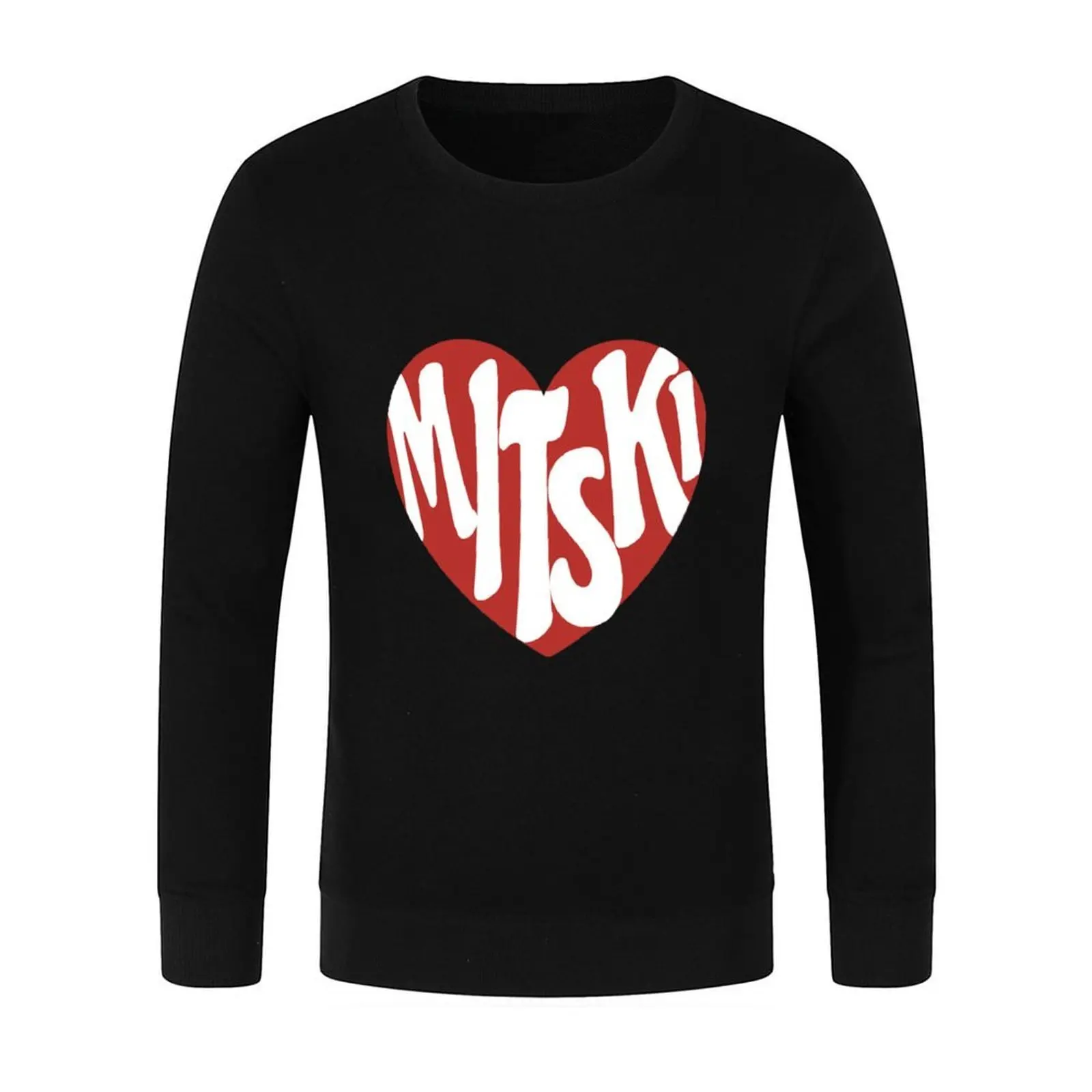 Фото Mitski Heart Logo Sticker Пуловер мужское пальто зимняя одежда корейская одежда пуловер в японском стиле №2
