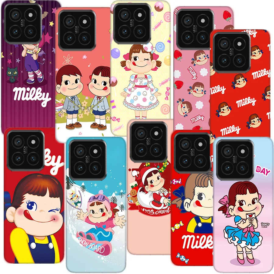Прозрачный чехол для телефона с рисунком F-Fujiya M-Milky P-Peko C-chan для Xiaom Mi 14 Ultra 15 Pro 12 12T 11T 10T 9T 13 11 10 9 8 Lite CC9 CC9