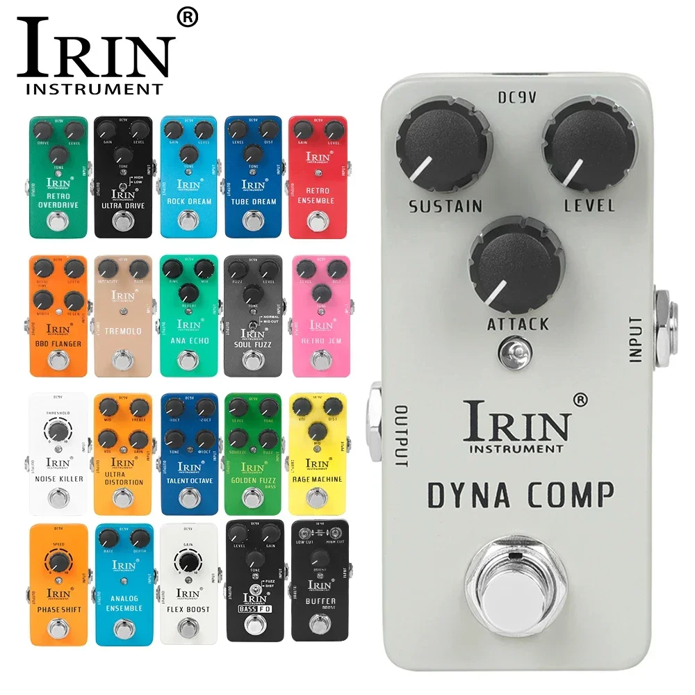 Гитарная педаль эффектов IRIN в стиле ретро Dyna Comp/Noise Killer/Overdrive/Rage Machine/Flex Boost/Tube Dream/Tremolo гитарные эффекты