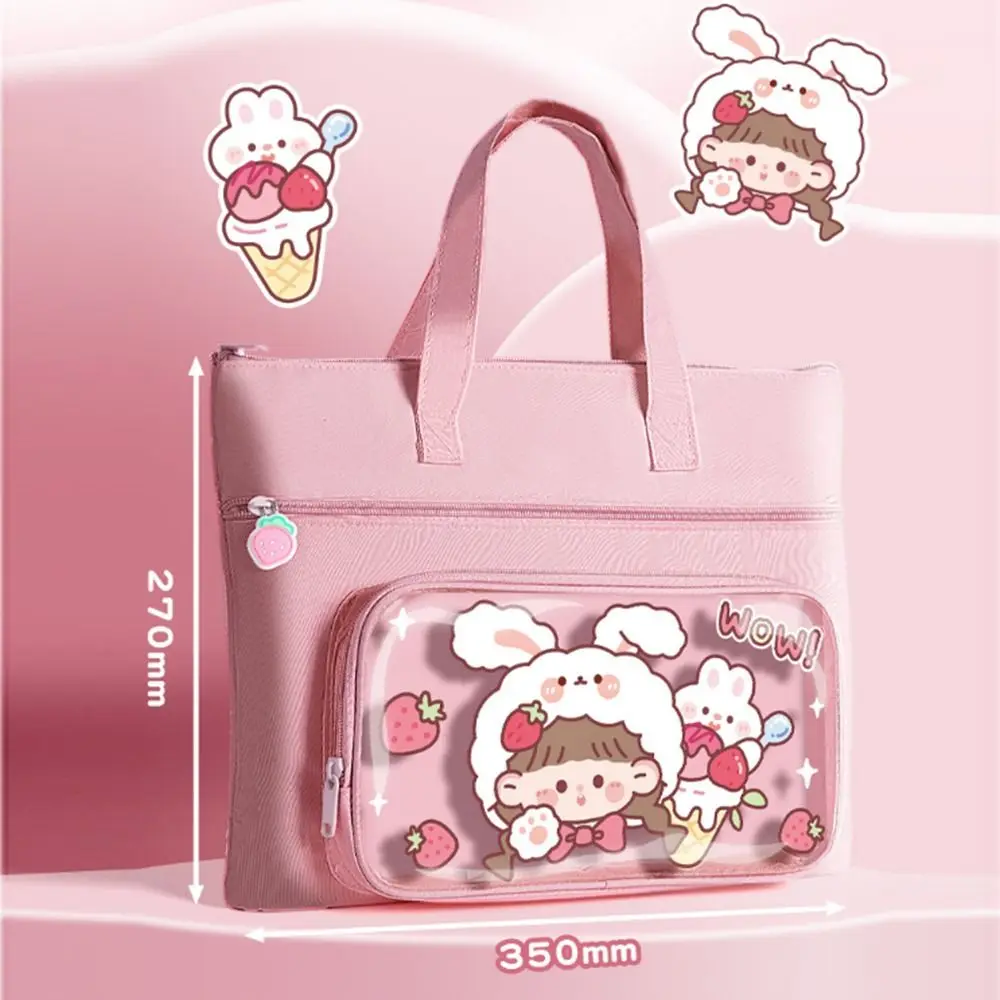 Kawaii Capybara Tote школьная сумка мультяшная парусиновая многослойная сумка-органайзер для файлов портативная милая сумка для файлов с пандой a4 обратно в школу (art.: 3920d20ffd8cb) - 3920d20ffd8cb