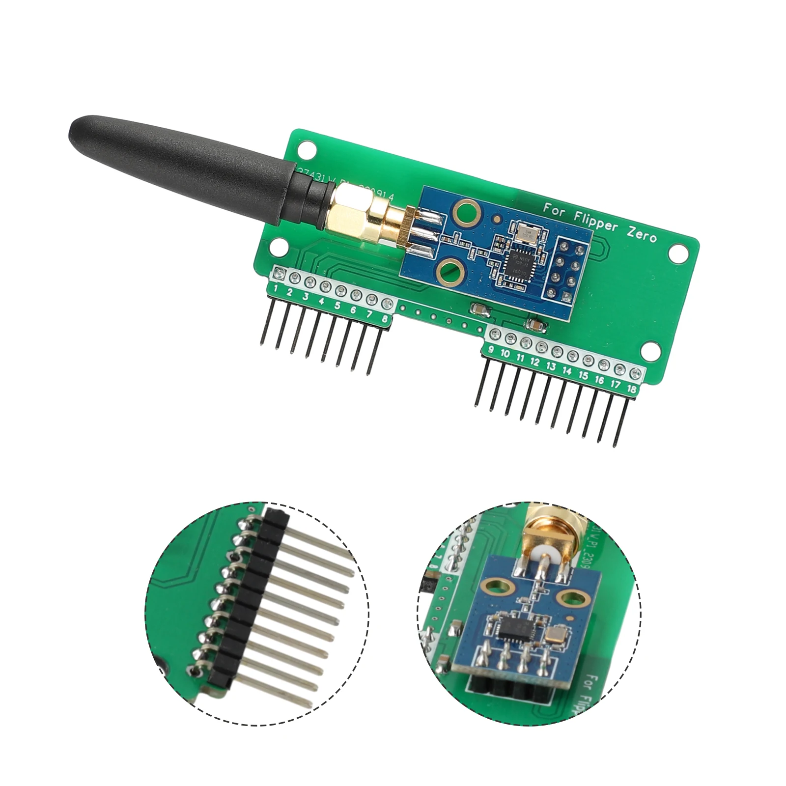 Фото Модуль Flipper Zero CC1101 SubGhz, 1 шт., модуль для бесшовной интеграции, простой в использовании, для любой настройки безопасности, детали инструмента 433 МГц №3