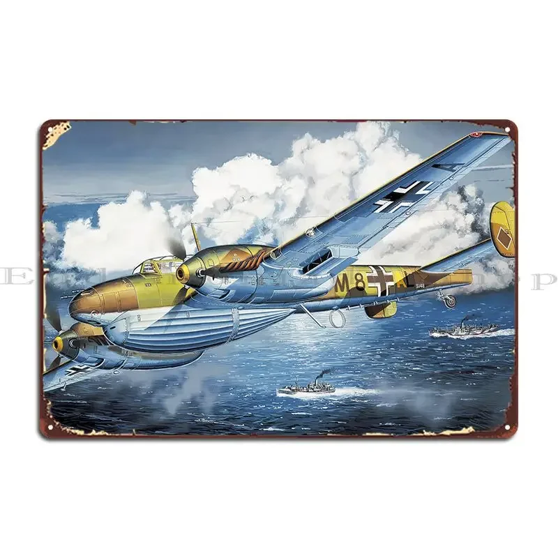 Bf110 D1r1 Металлический знак Люфтваффе Бар Пещера Дизайн Гараж Оловянный знак Плакат