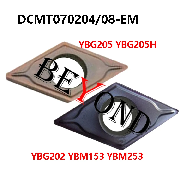 Оригинальный токарный станок DCMT DCMT070204-EM YBG202 YBM253 YBM153 YBG205H DCMT070208-EM YBG205, токарный станок с ЧПУ для нержавеющей стали 070208