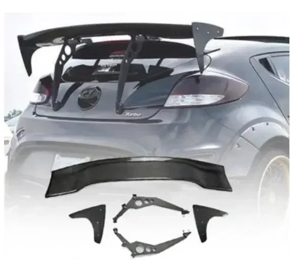 Новинка! Для Hyundai Veloster Turbo 2010-2023 Настоящее углеродное волокно/ФАП автомобильное заднее крыло багажника губа верхняя крыша RSW GT Спойлер