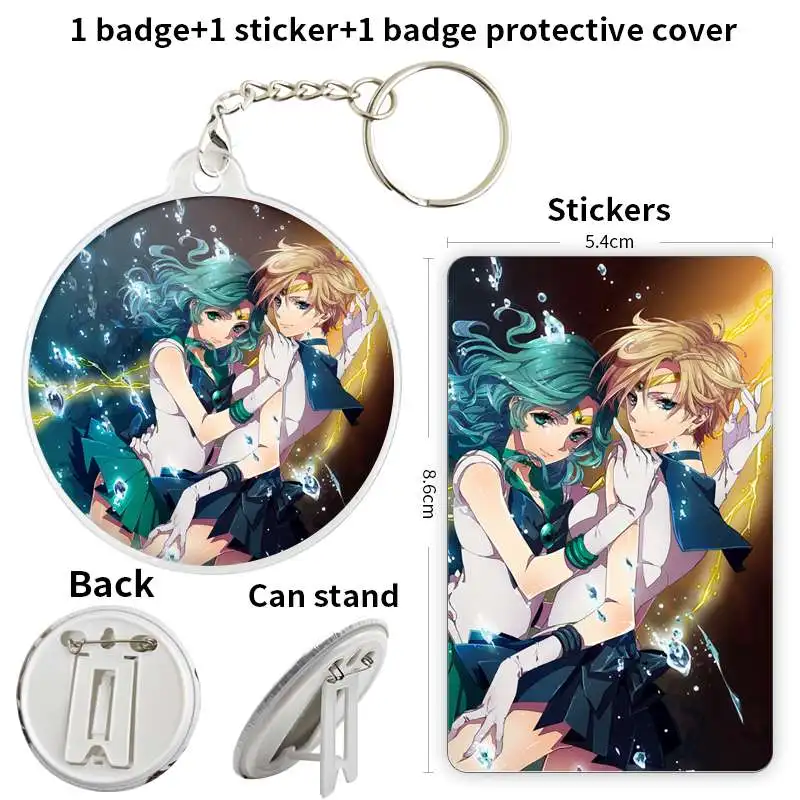Мягкая брошь в виде аниме персонажа игры Kaiou Michiru, значок с якорем, периферийная булавка, мультяшный подарок для детей, 58 мм безделушка