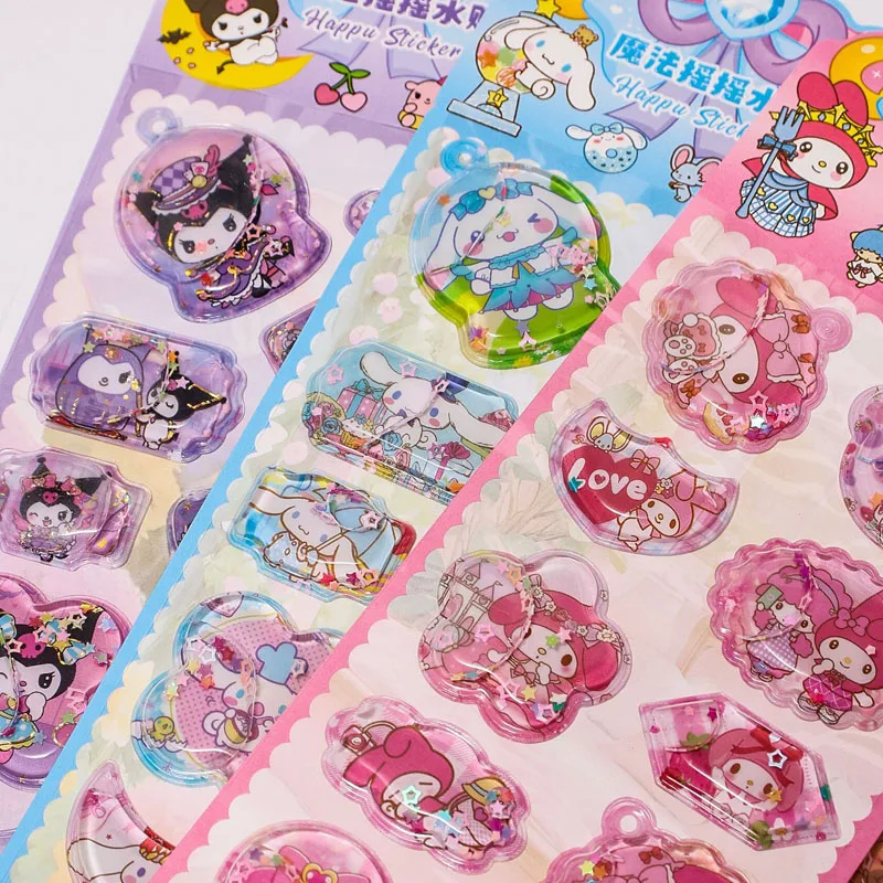 Kawaii Sanrio 3D наклейка в виде сотрясений для школьников, канцелярские принадлежности Kuromi My Melody Stitch, наклейки для тетрадей, дневника, украшения для справочника Классические игрушки