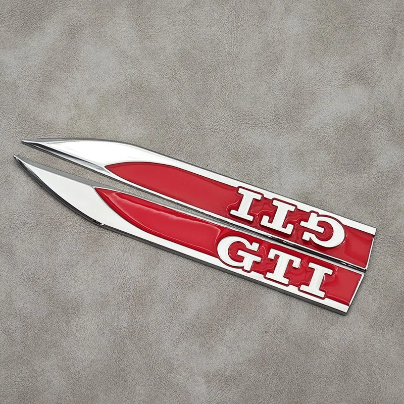 Фото 80% 2 шт. металлический логотип GTI, эмблема, наклейка на крыло автомобиля, боковой значок для Volkswagen VW GTI MK4 MK5 Polo BORA Golf 3 4 5 Tiguan Touran Pa №5