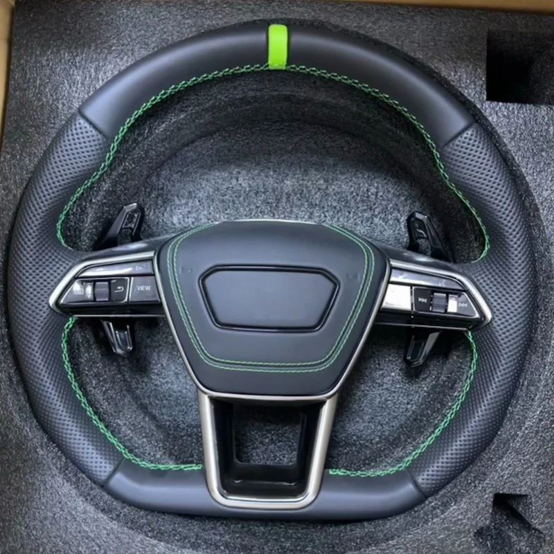 Фото Пользовательское обновление для Audi RS/S Series Универсальный A3 A4 B9 A5 A7 A8 RS3 RS4 RS5 S3 S4 S5 Q3 Q5 Q7 Светодиодный руль из углеродного волокна №5