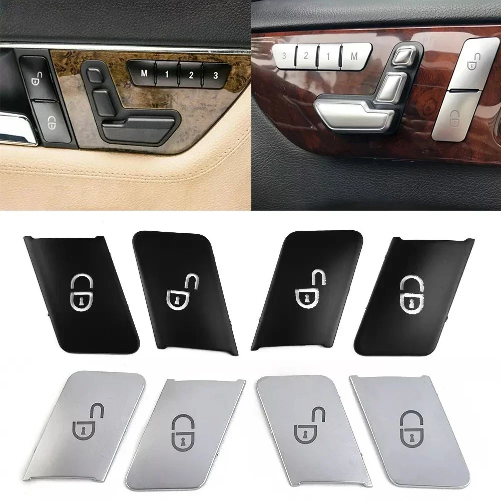 Дверной замок автомобиля, кнопка разблокировки, крышка для Mercedes Benz C/E W204/W212, 4 шт., крышка кнопки, накладка, аксессуары для интерьера