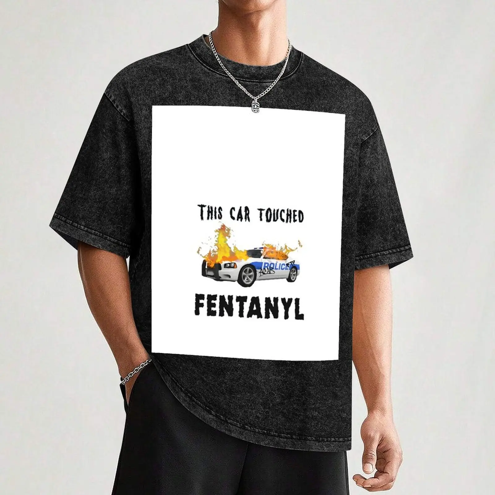 Фото Забавная мужская и женская футболка This Car Touched Fentanyl, эстетичная одежда, кавайная одежда, простые футболки для мужчин №3
