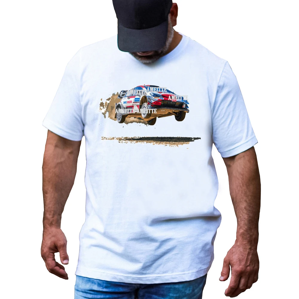 Новая летняя мужская классическая футболка с коротким рукавом WRC-GR Car Racing Sports Legend Car Design Футболки Cool Boy Повседневные белые футболки Топы