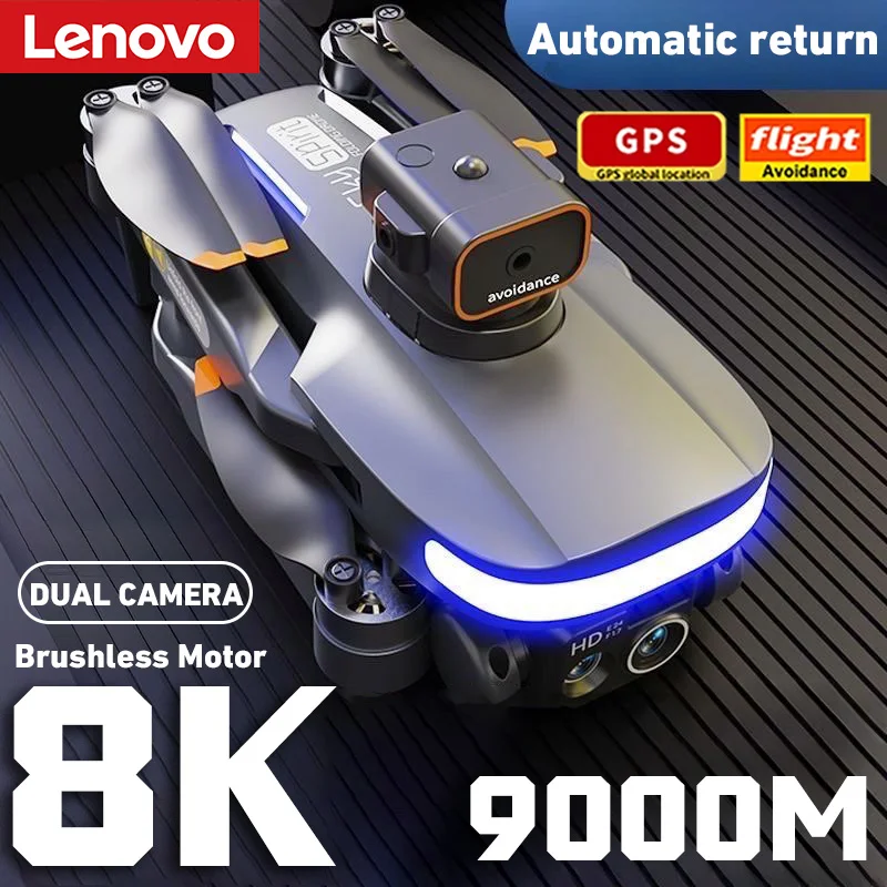 Профессиональный Квадрокоптер Lenovo P14 Max с GPS и HD Камерой 8K, интеллектуальное обход препятствий, бесщеточный складной Квадрокоптер с дистанционным управлением 9000 м