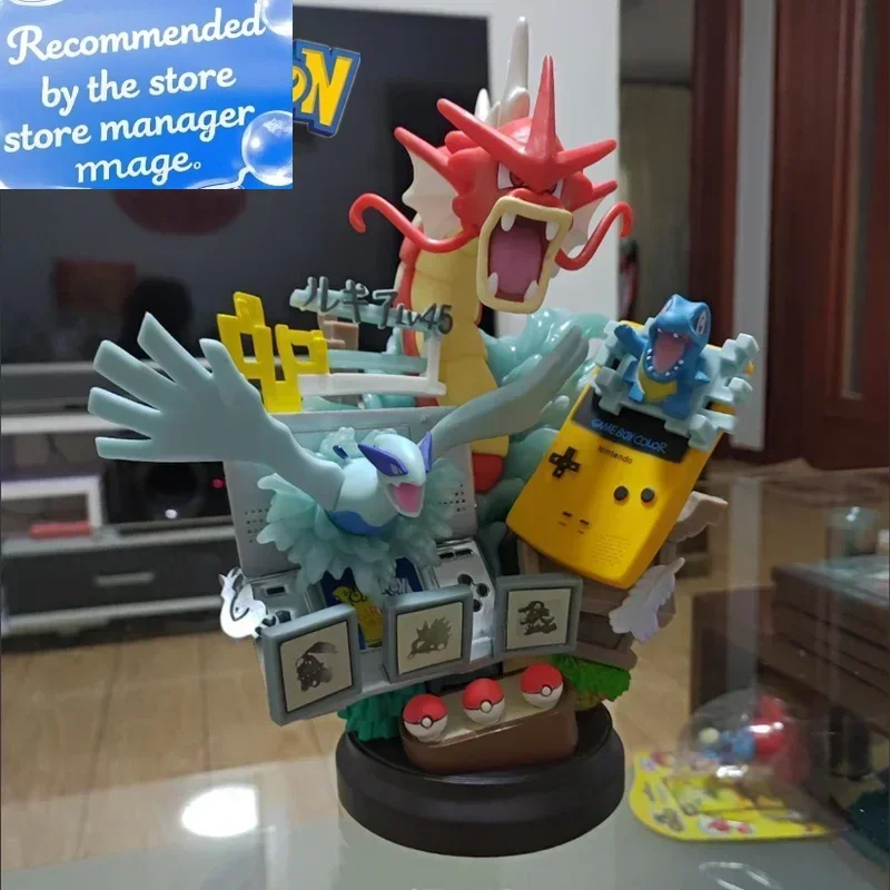Горячий 20 см Pokemon Anime Gyarados Ho Oh Celebi Chikorita Lugia Gameboy ПВХ Модель Статуя Фигурка Игрушки Коллекционное Украшение Детский Подарок