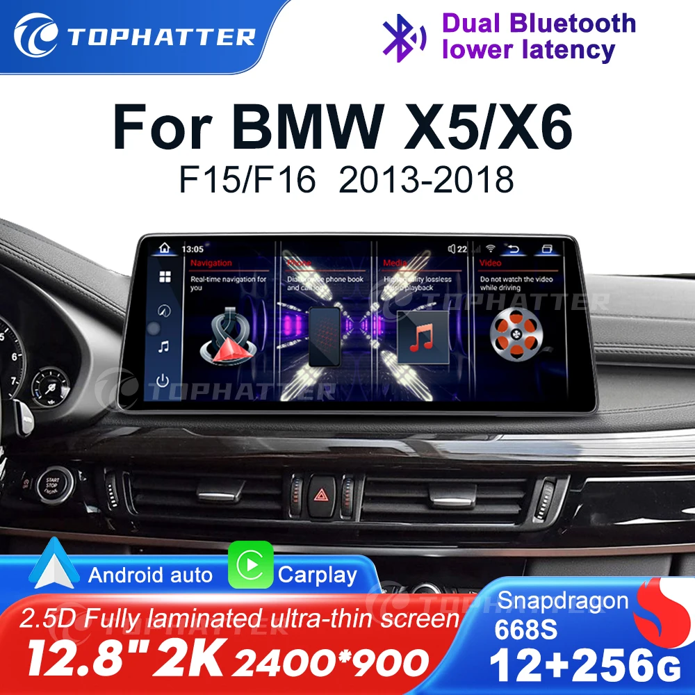 2025 Новый 2K 2400*900 экран Android система беспроводной Carplay AUTO для BMW X5 F15 X6 F16 NBT EVO автомобильные видеоплееры GPS NAVI Bluetooth