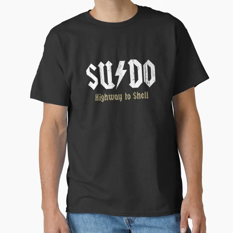 Sudo - Highway To Shell Linux Программистная система управления Humor Компьютеры Программное обеспечение Devops Инженер подарок Футболка Топы большого размера