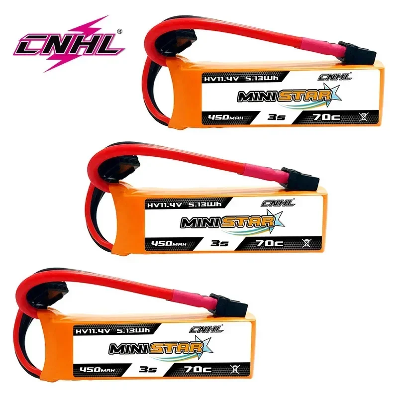 Фото 3X CNHL Otra HV 4S 15,2 В 450 мАч 70C LiPo аккумуляторная батарея — с разъемом XT30 для гоночных дронов и вертолетов FPV №2