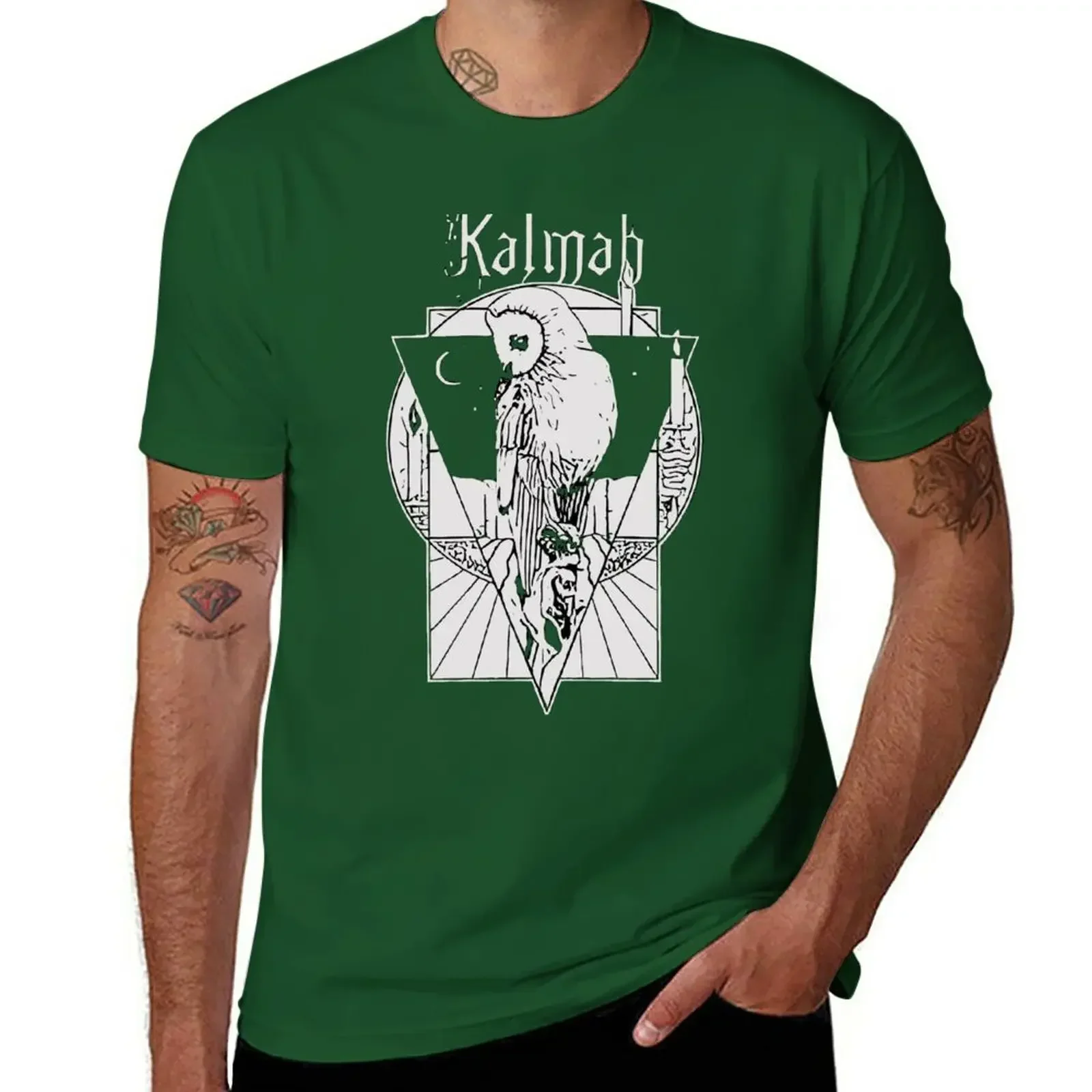 Фото Забавная футболка, тяжелые футболки для мужчин, новая футболка Kalmah, футболки оверсайз, мужская одежда в стиле Харадзюку, оверсайз №4