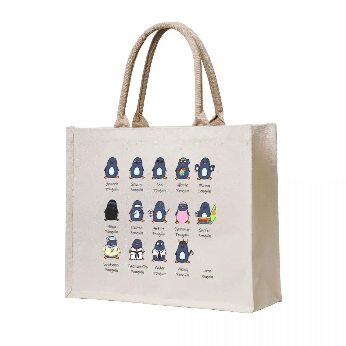 Типы пингвинов Design Tote Bag Большая сумка женские сумки для покупок многоразовые сумки для покупок