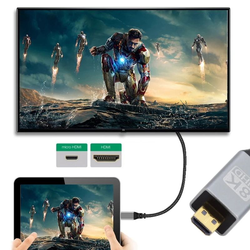 Фото Кабель HDTV Micro HDMI 2.1 Ultra Thin 8K 4K Hyper Super Гибкий тонкий шнур типа A-Type-D для камер Sony a7m3 №5