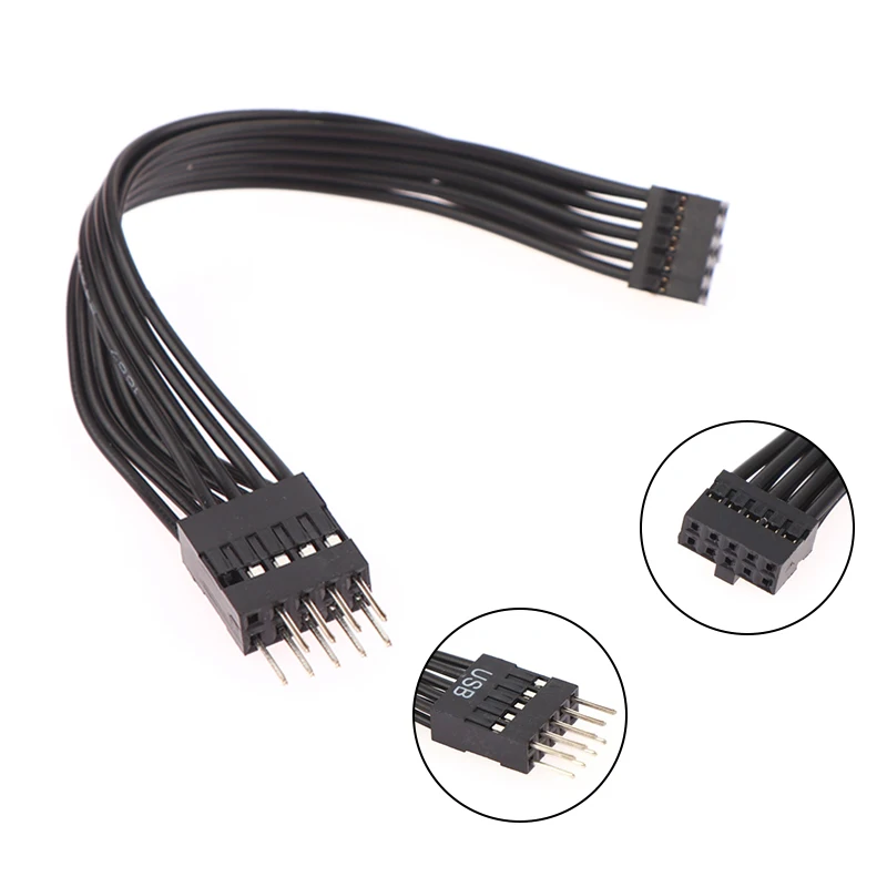 Мини материнская плата USB маленький тип 10Pin разъем на ATX материнская плата Стандартный 9Pin разъем USB кабель-преобразователь