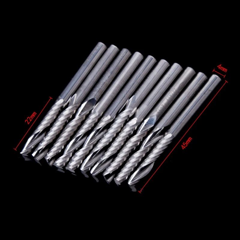 A5YD 10 PCS 4 мм хвостовика с одной флейтой карбид -спираль