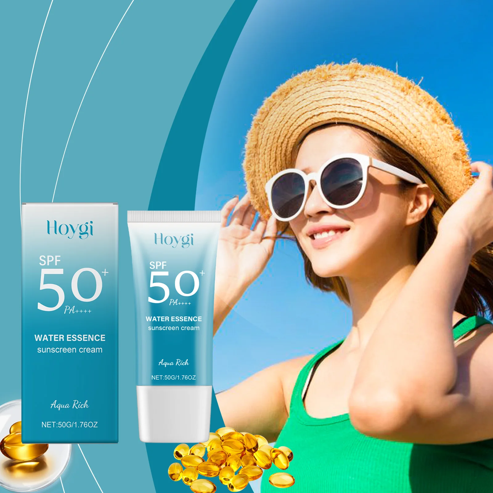 Фото SPF 50+ PA++++ Солнцезащитный крем Water Essence — увлажняющий крем с защитой от ультрафиолета для лица, легкий и нежирный №4