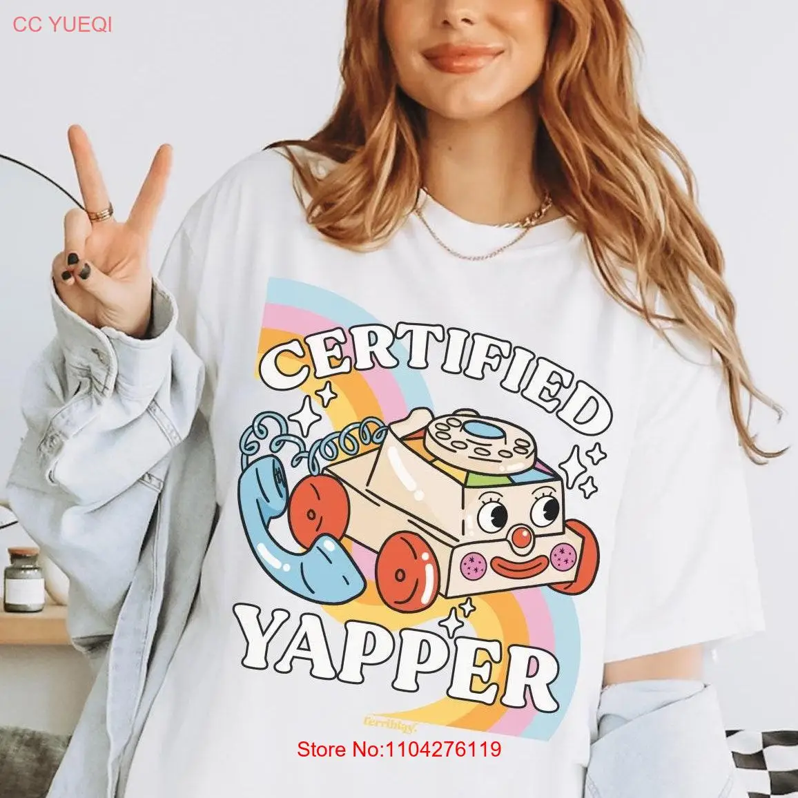 Сертифицированная футболка Yapper Comfort Colors, забавная ностальгическая футболка 90-х годов с героями мультфильмов, милая игрушка-телефон, большие размеры, мем Terriblay