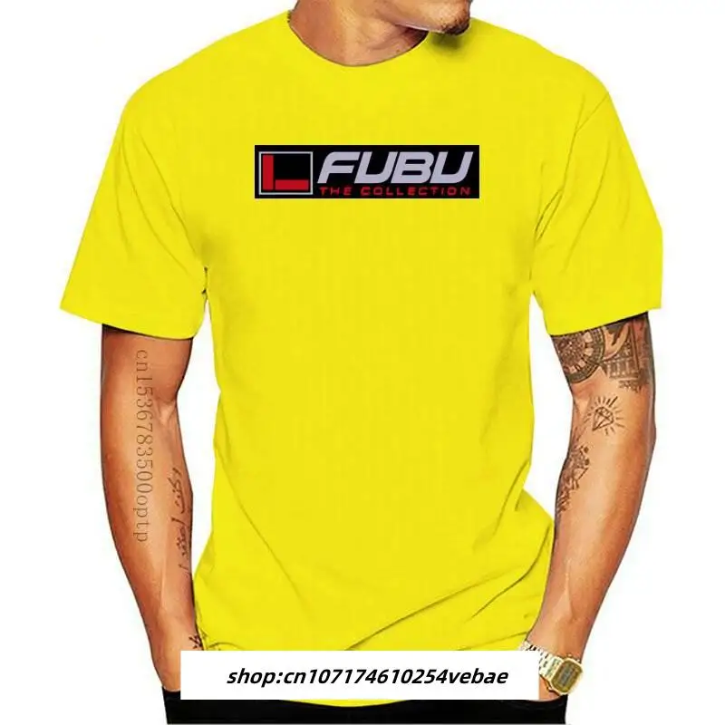 Новинка, Мужская футболка с логотипом Fubu, модные топы с графическим принтом, черный Размер, женская футболка