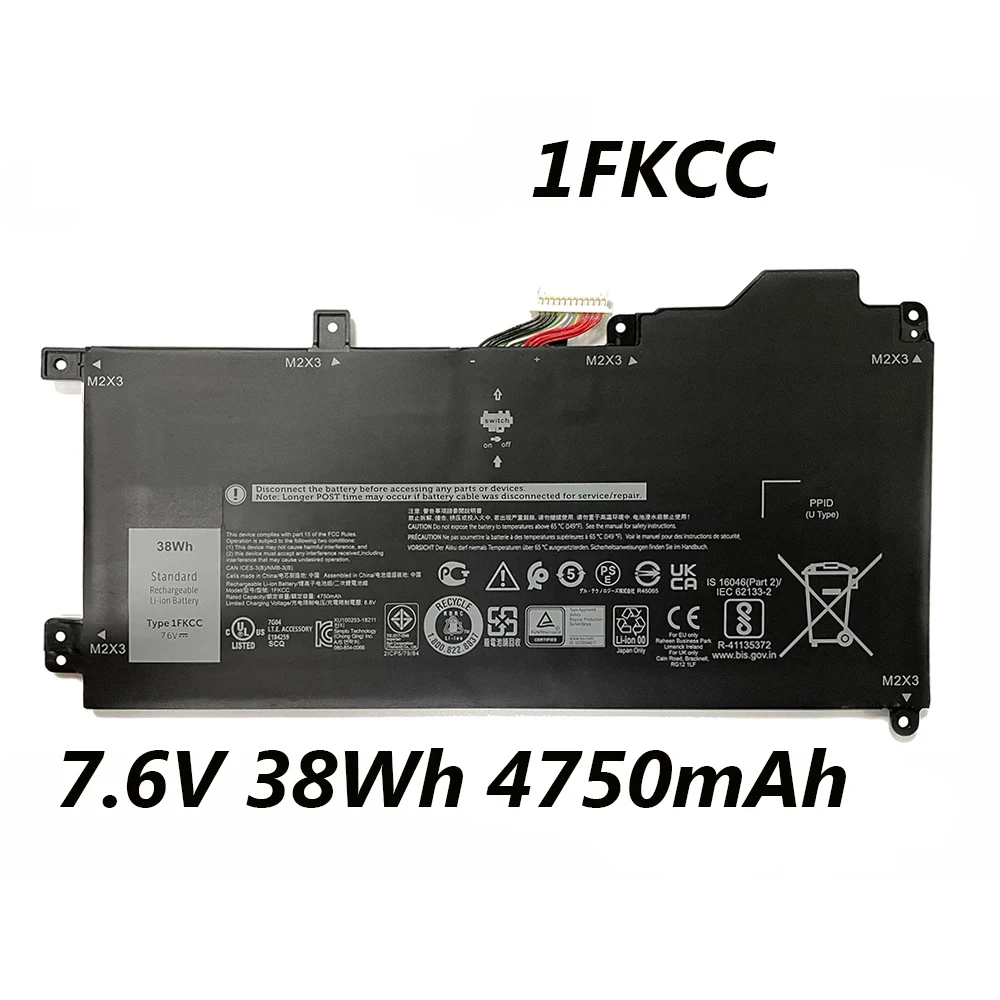 1FKCC KWWW4 D9J00 7,6 В 4750 мАч аккумулятор для ноутбука Dell Latitude 7200 2-в-1 7210 2-в-1