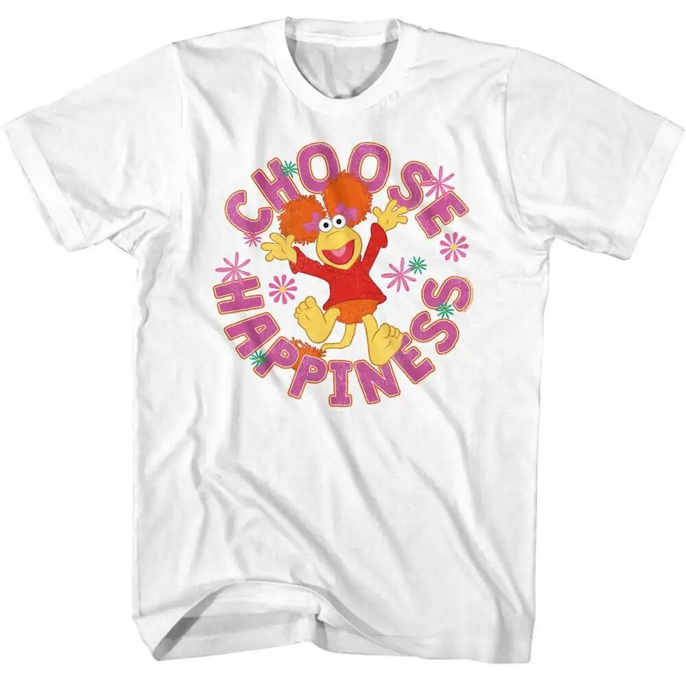 Футболка мужская с надписью Fraggle Rock Choose, Красная футболка с рисунком хиппи и цветов, Джим Хенсон