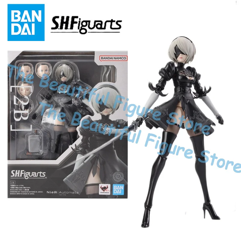 В наличии Bandai S.H.Figuarts SHF Nier: Automata 2B 9S Модель Комплект Аниме Экшн-истребитель Готовая модель игрушки в подарок для детей