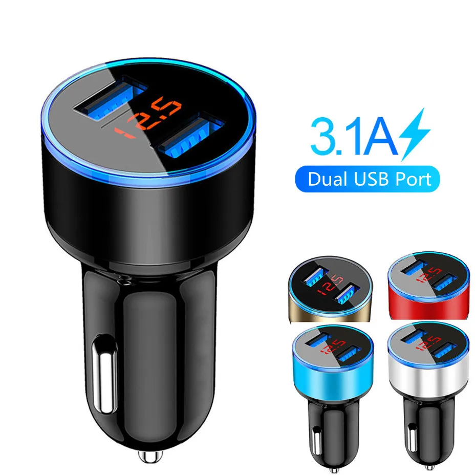 3,1 А светодиодный дисплей USB зарядное устройство для телефона автомобильное зарядное устройство для ALFA ROMEO giulietta mito 147 176 dacia duster LADA KIA