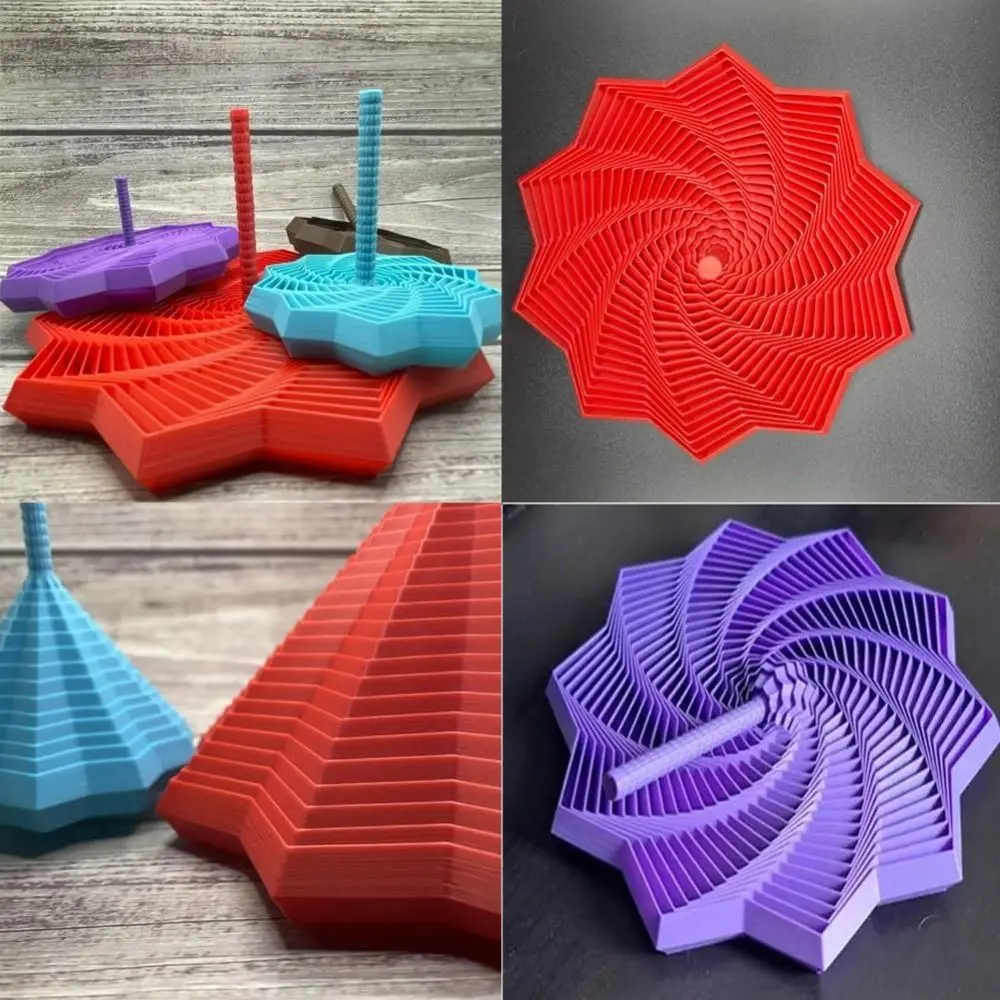Фото PLA расширенная сенсорная звезда с 3D принтом и ручками, фрактальная игрушка-непоседа с шестигранной стрессю, вращающаяся спираль, игрушка-непоседа №5