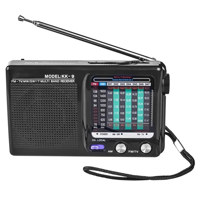 Портативное радио AM/FM/SW для использования в помещении, на улице и в экстренных ситуациях, черное