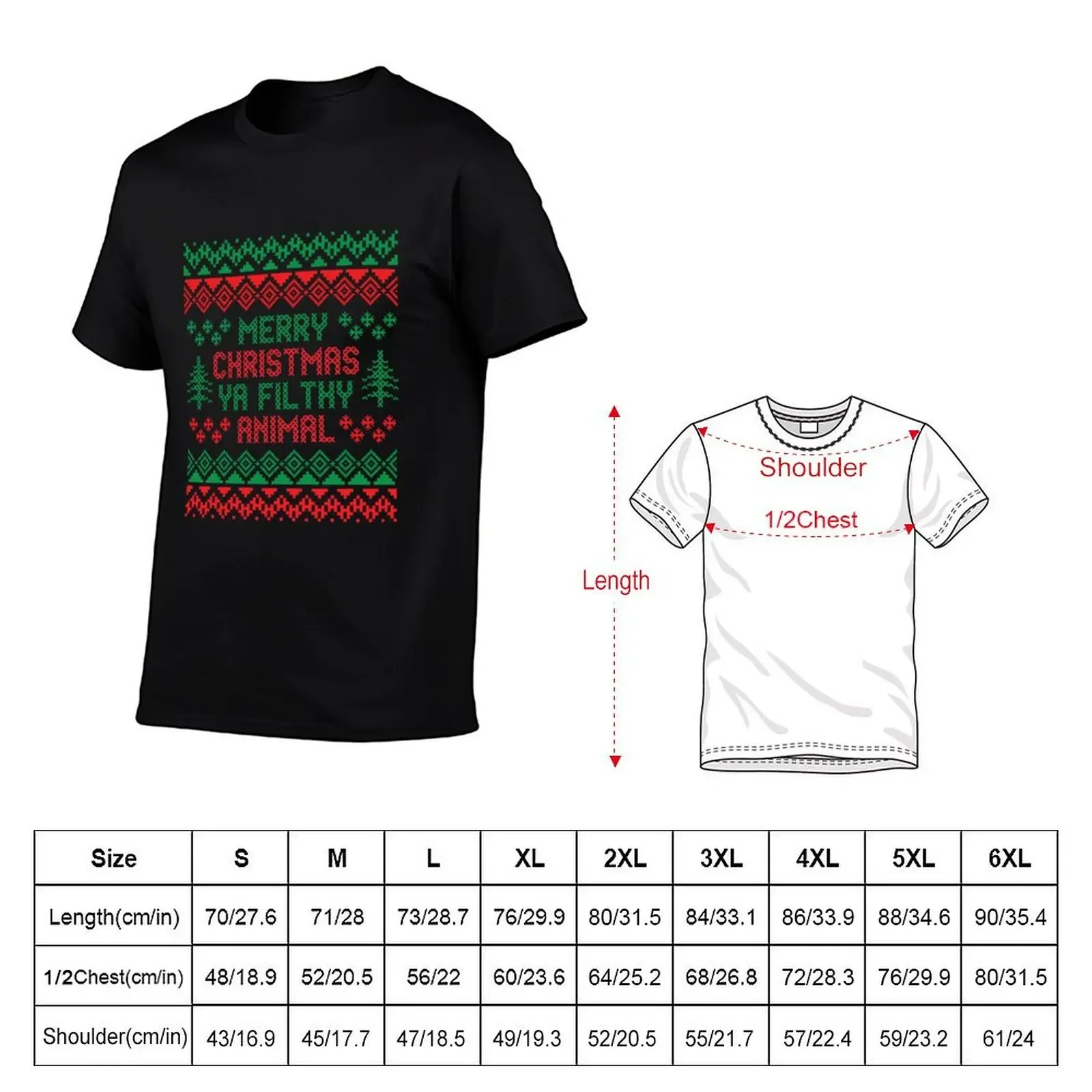 Фото Забавная футболка Merry Christmas Ya Filthy Animal, футболка с короткими рукавами, милые топы, винтажная футболка с рисунком, роскошная футболка, мужские рубашки для тренировок №2