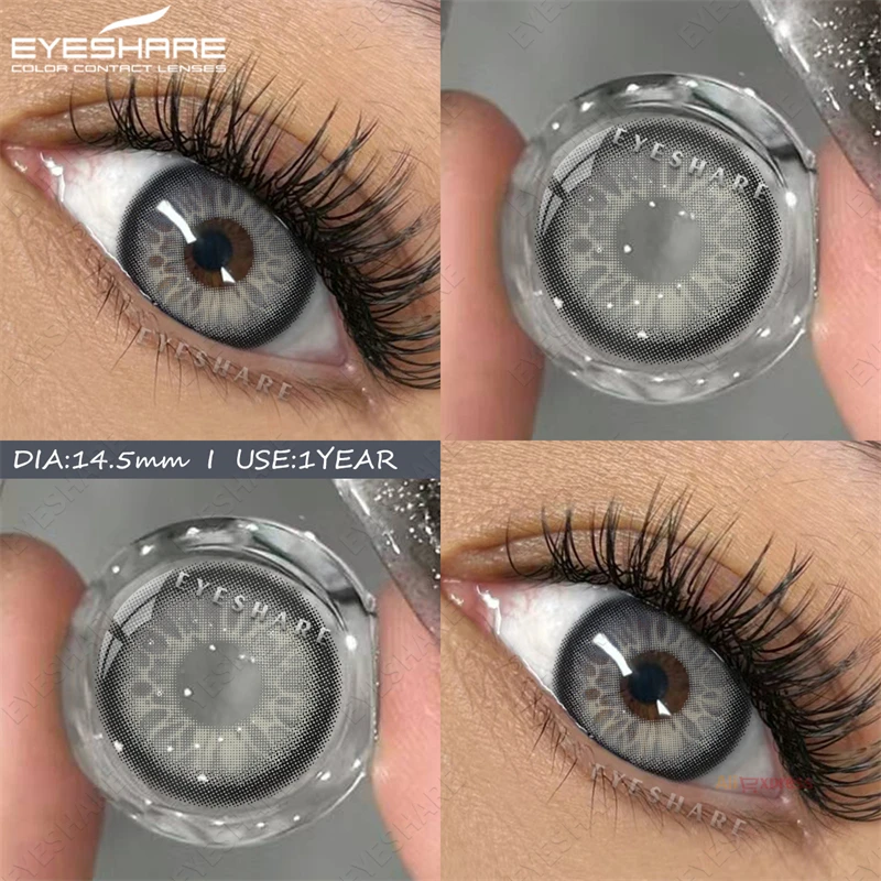 EYESHARE 1 пара новых цветных контактных линз, естественно коричневые контактные линзы для глаз, красивые зрачки, серые линзы, годовые линзы для глаз, быстрая доставка
