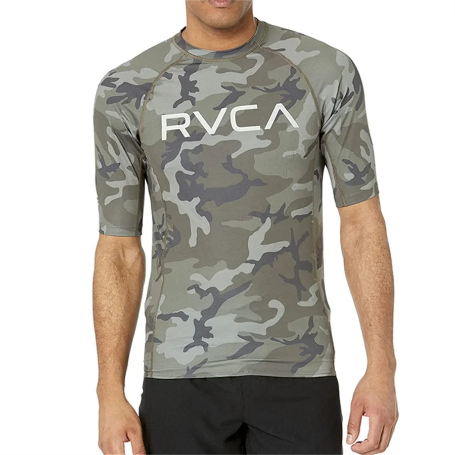 Фото RVCA одежда для серфинга унисекс, топ для защиты от солнца с длинным рукавом, УФ, плотная футболка для плавания, спортивные комплекты, боди-скины, костюм для серфинга и дайвинга №2