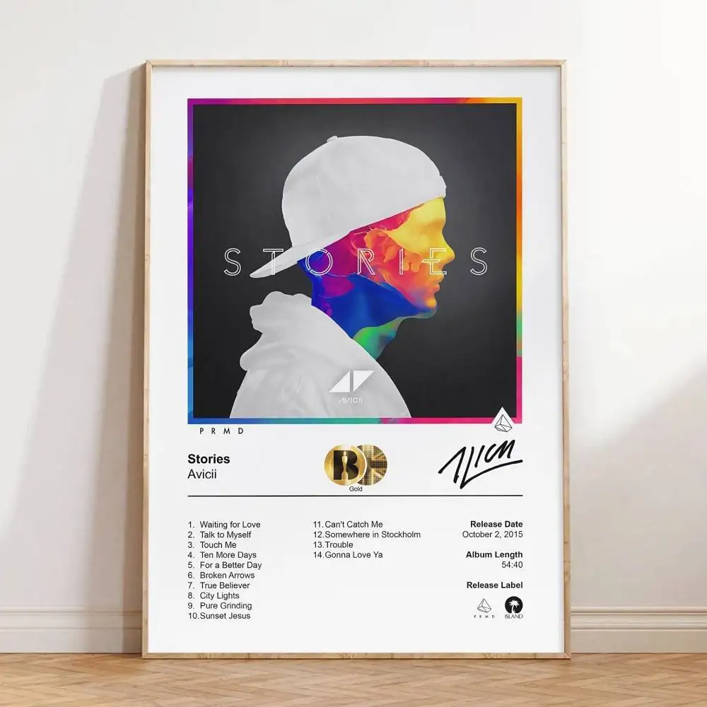 Плакат A-Avicii, обложка альбома, музыкальный холст, настенная художественная печать, фреска, домашний декор, подарок для меломана