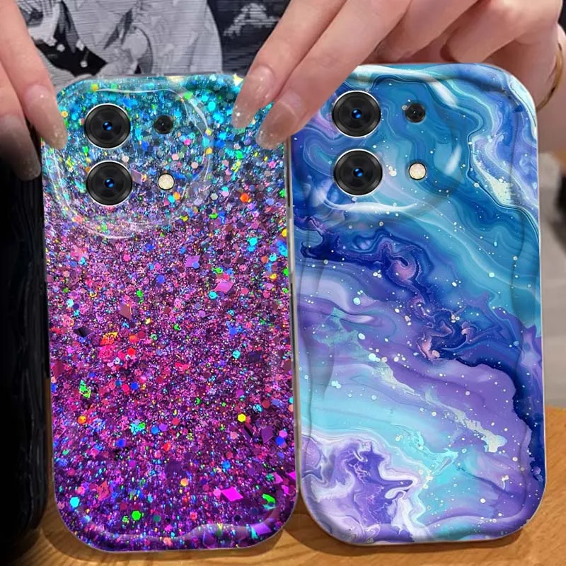 Чехол для телефона со сверкающей текстурой Starlit Sky для Xiaomi Redmi 9T 9A 9 9C 10 10C 12 13 13C 14C A2 A1 Plus K30 K40 K60 5G Wave Oil