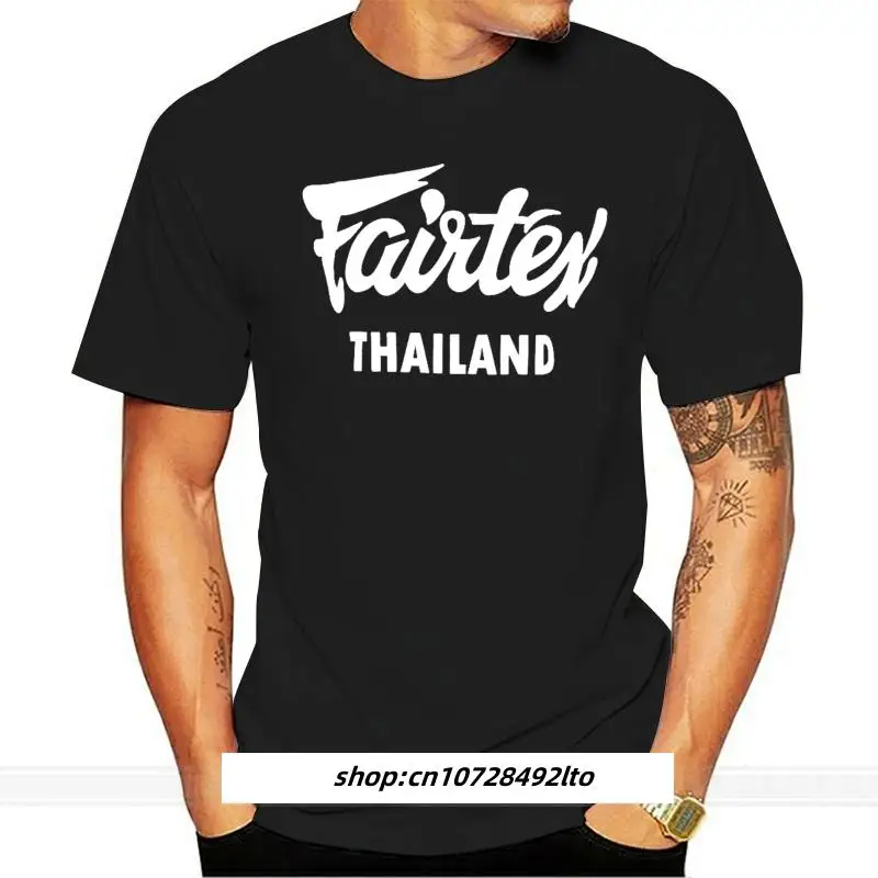 Футболка Fairtex из Таиланда, черная Повседневная футболка с круглым вырезом, свободная графическая футболка размера S-3xl