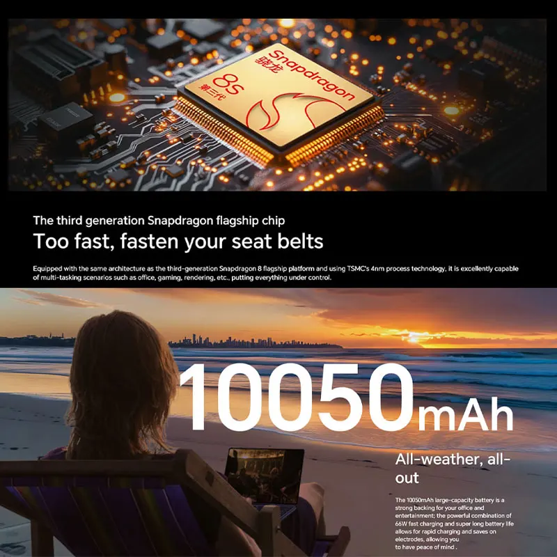 Фото Планшет Honor MagicPad 2, 12,3 дюйма, Wi-Fi, 3-го поколения, Snapdragon 8s, 144 Гц, OLED, аккумулятор 10050 мАч №4