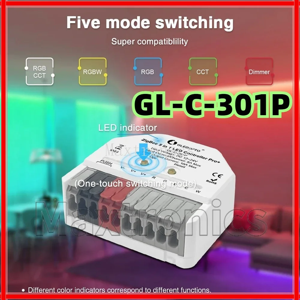 Фото GL-C-301P/GL-RC-006Z ZigBee3.0 PRO + Mini 5 в 1, контроллер светодиодной ленты, приложение, голосовое управление для диммера WWCW RGBCCT RGBW, светодиодная лента №4