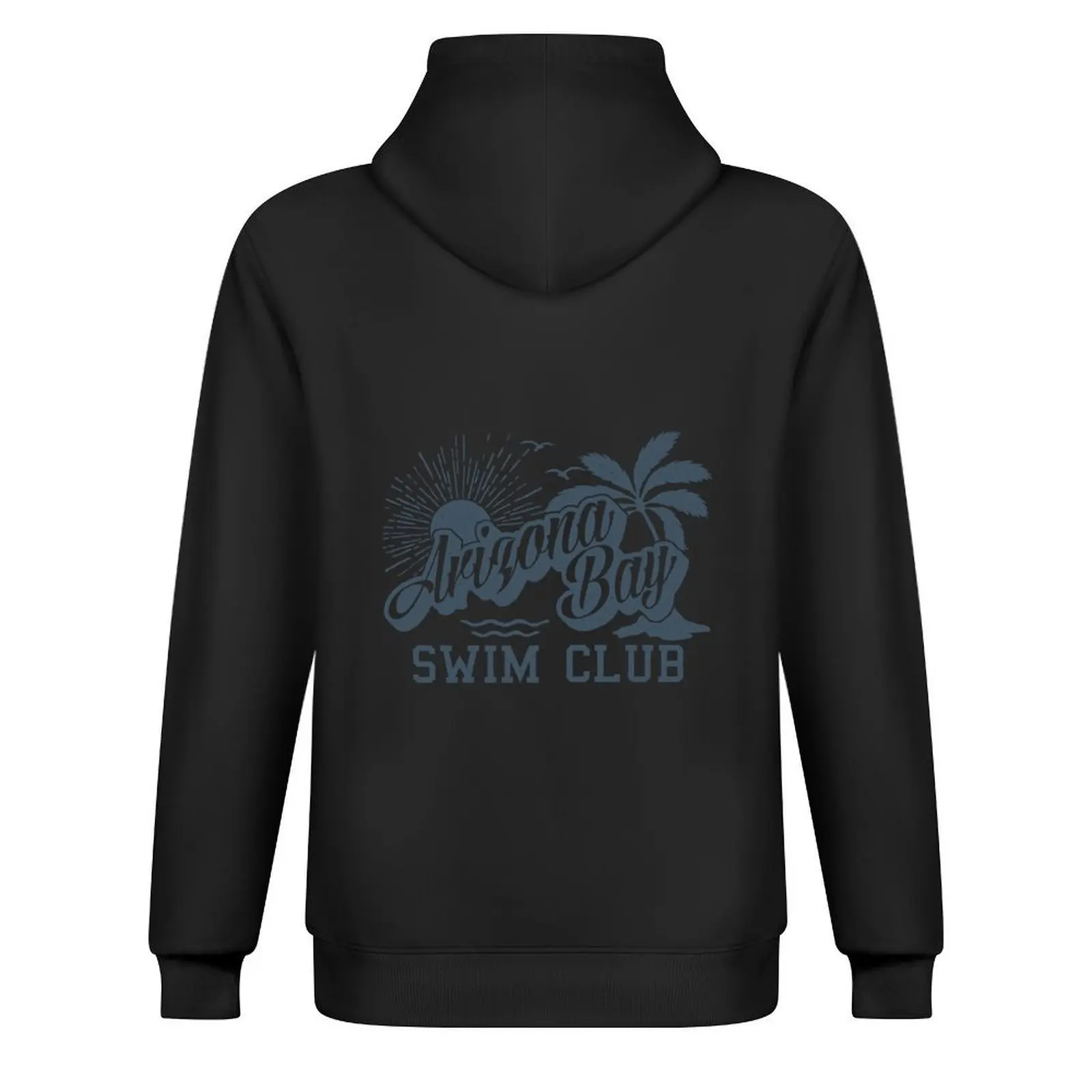 Фото Синяя футболка Arizona Bay Swim Club с капюшоном, зимняя одежда, мужская осенняя одежда, мужская одежда, мужская одежда, мужская толстовка с капюшоном №3