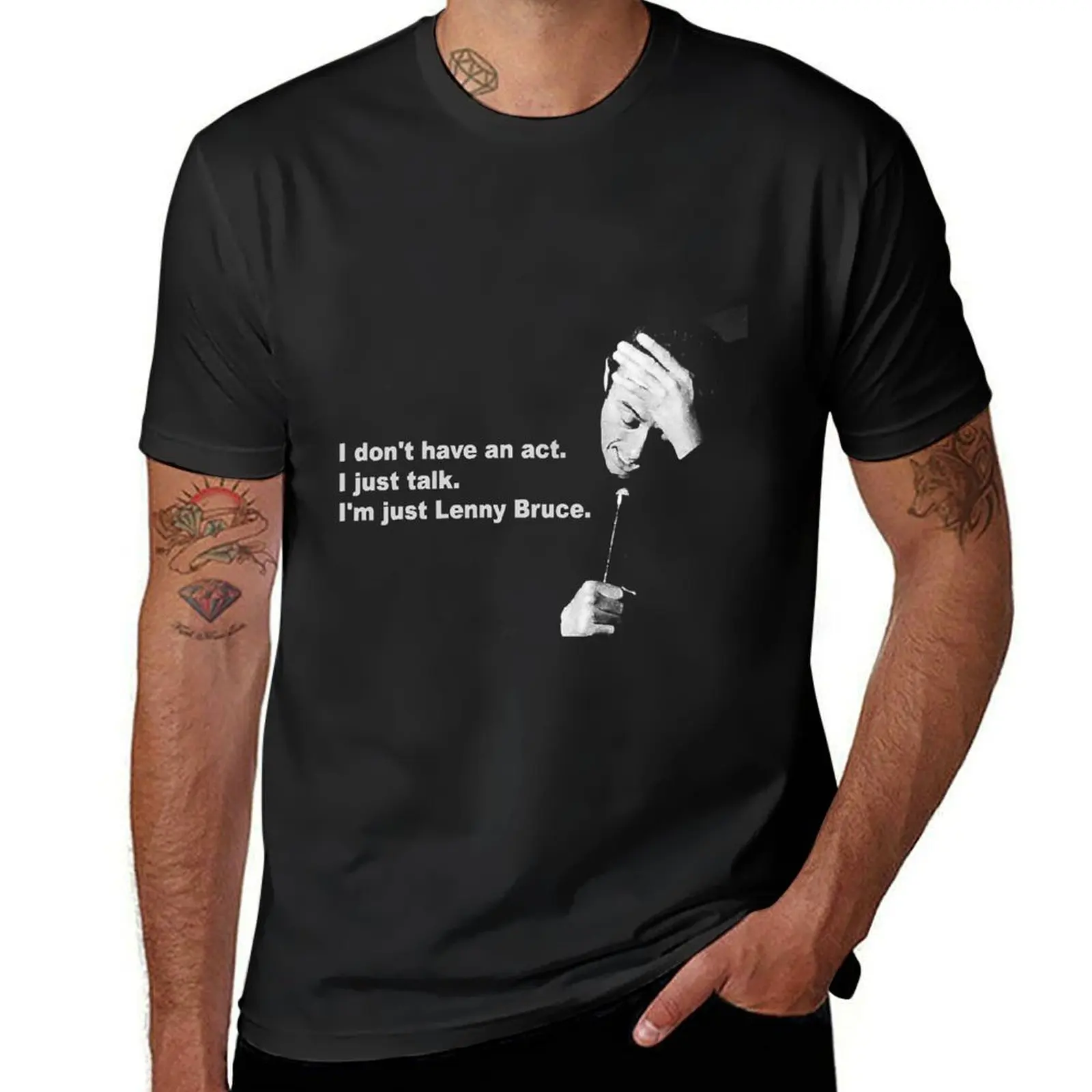 Винтажная ретро Lenny Bruce, облегающие подарки, лучшая мужская футболка, персонализированная футболка, мужские футболки